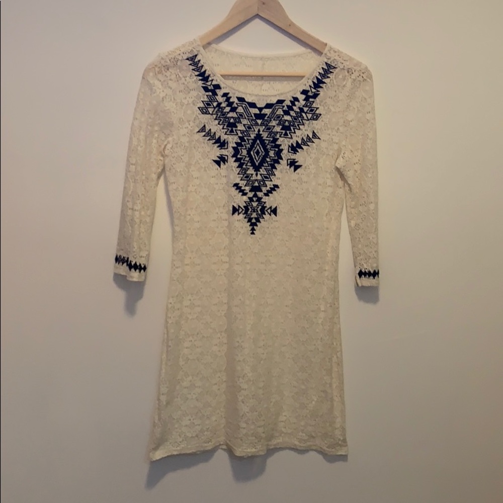 Sheer lace embroidered dress